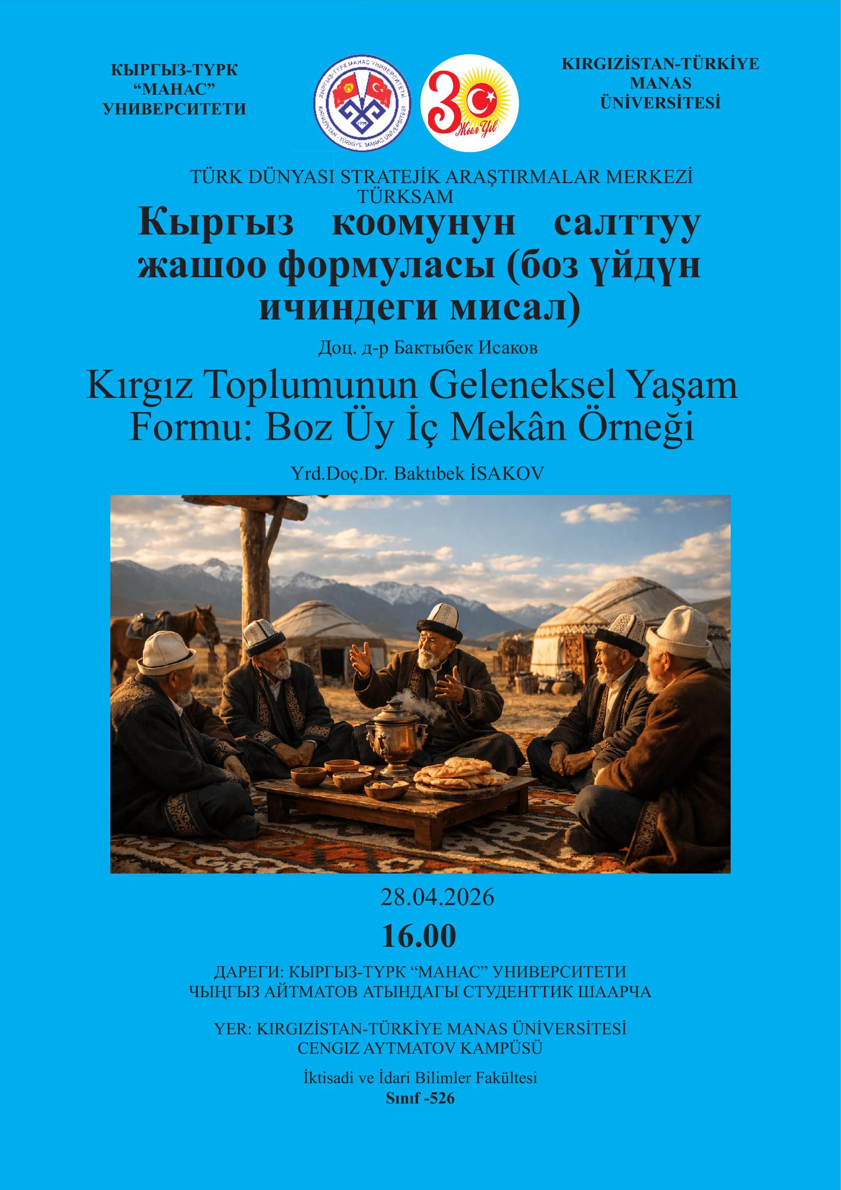 Kırgız Toplumunun Geleneksel Yaşam Formu: Boz Üy İç Mekân Örneği